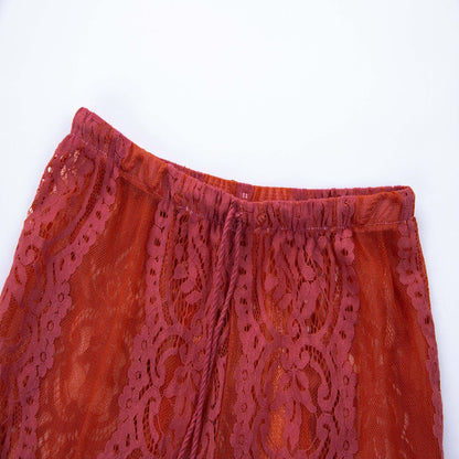 Sheer Lace Perspective Pants – High-Waist Feminine Summer Trousers