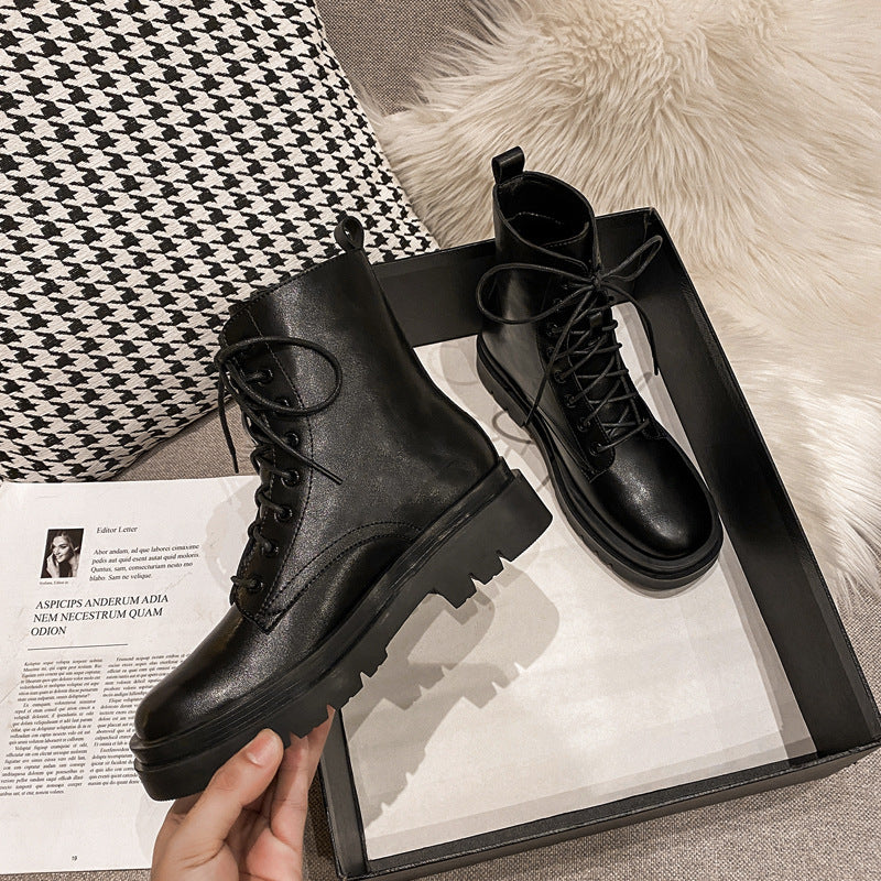 Platform Ankle Martin Boots for Women – Non-Slip Rubber Sole for Everyday Winter & Spring