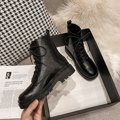 Platform Ankle Martin Boots for Women – Non-Slip Rubber Sole for Everyday Winter & Spring