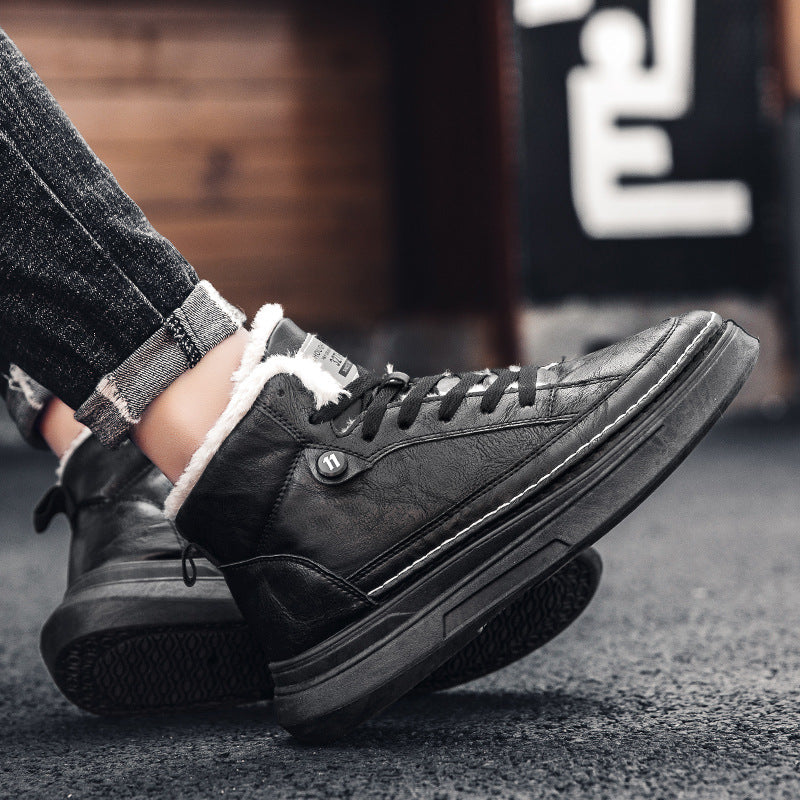 Platform High-Top Boots for Women – Sporty Comfort with Plush Lining & Durable Rubber Sole