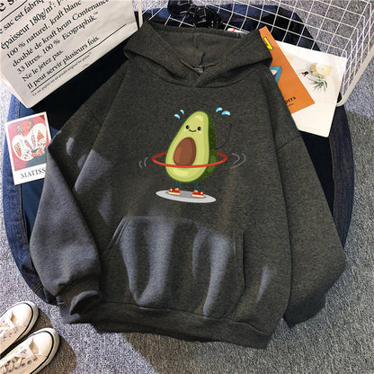 Sporty Cartoon Avocado Hoodie – Cozy, Cute & Quirky!
