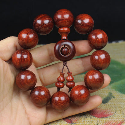 Handmade Buddhist Beads Bracelet – Red Sandalwood Beaded Bracelet for Meditation & Everyday Wear