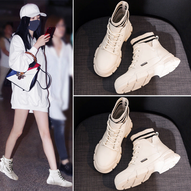 Women’s PU Leather Martin Short Boots | Korean Style Mid-Calf Boots for Everyday Wear