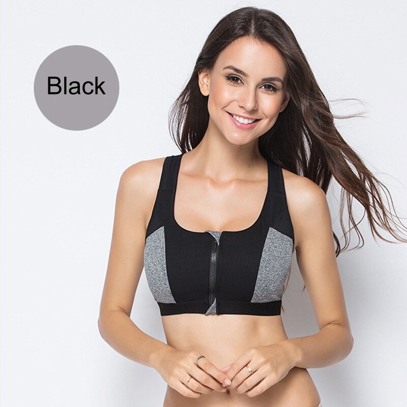 Front-Zip Sports Bra – Secure Fit & Breathable Stretch