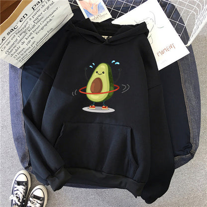 Sporty Cartoon Avocado Hoodie – Cozy, Cute & Quirky!