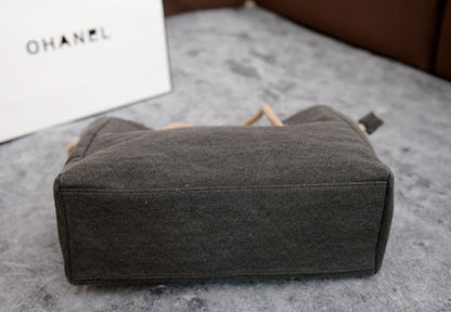 Korean-Inspired Canvas Shoulder Tote Minimalist Everyday Bag