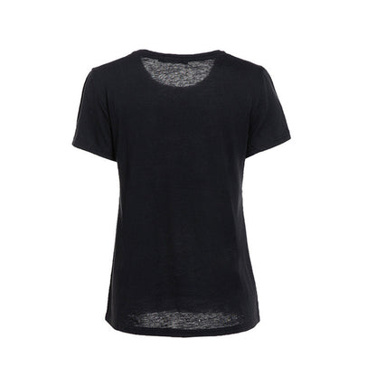 Women’s Retro Print T-Shirt – Vintage Graphic Casual Polyester Tee