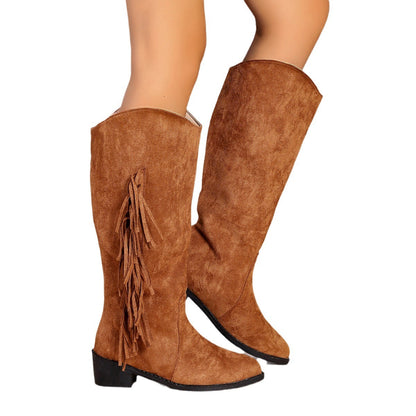 Chic Tassel Design Western Style Women Long Boots
