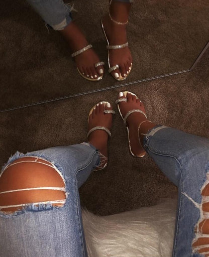 Hot Summer Style One Finger Open Toe Women Slipper