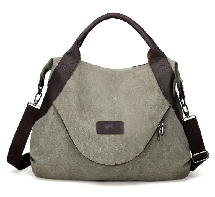 High-End Canvas Commuter Handbag Medium Large Capacity