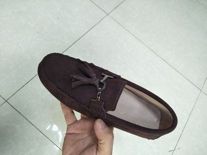 Genuine Leather Sheepskin Tassel Design Women Loafers