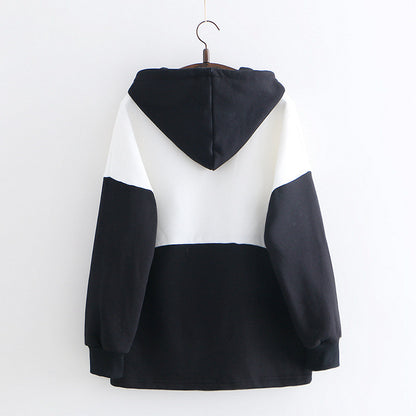 Black and White Cat Embroidery Sweater – Playful & Cozy Design