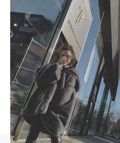 Mid-Length Loose & Thick Warm Leather Sweater