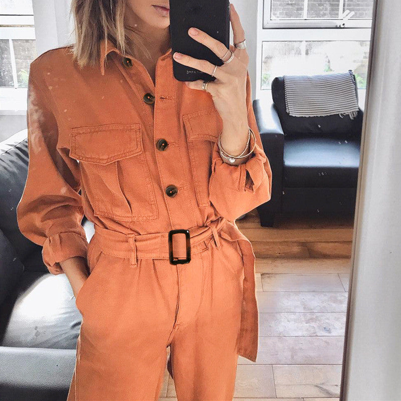 Orange One-Piece Jumpsuit for Women – Bold & Stylish Summer Outfit