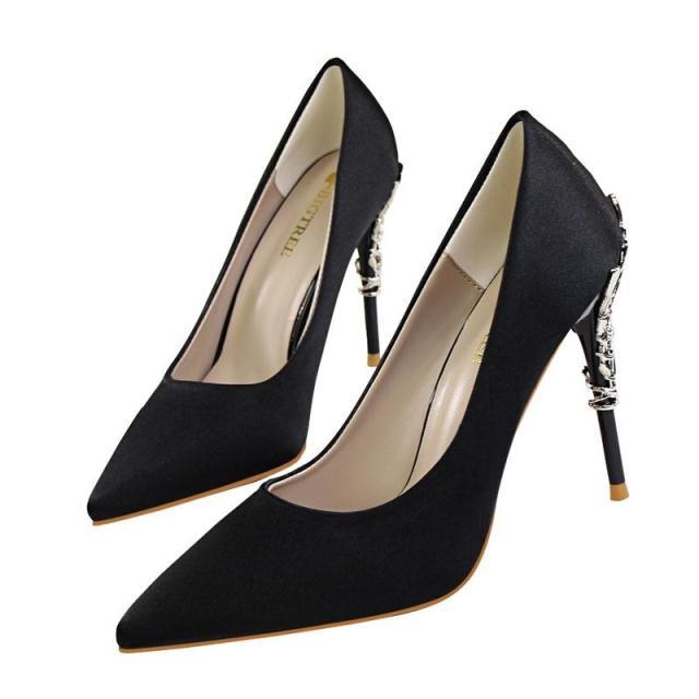 Women’s 10cm High Heel Shoes | Elegant Metal-Detail Pumps