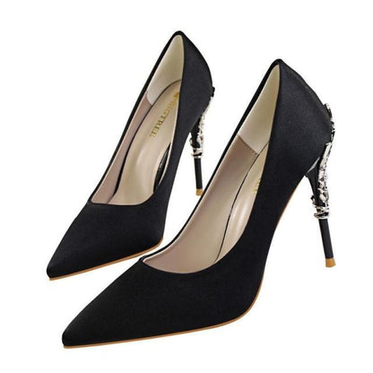 Women’s 10cm High Heel Shoes | Elegant Metal-Detail Pumps