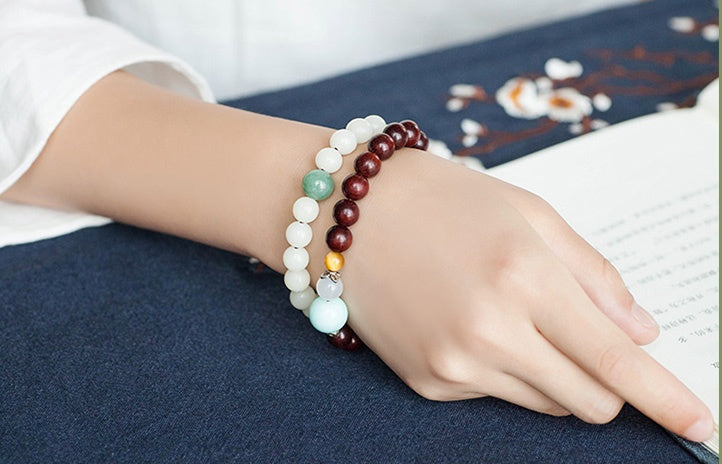 Natural White Jade Bodhi Bracelets – Beaded Bracelets for Mindfulness & Everyday Wear