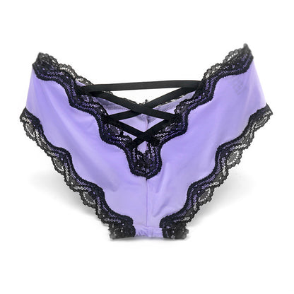 Ice Silk Lace Panties – Low-Waist Seamless Briefs with Hip-Lifting, Tummy-Smoothing & Breathable Comfort