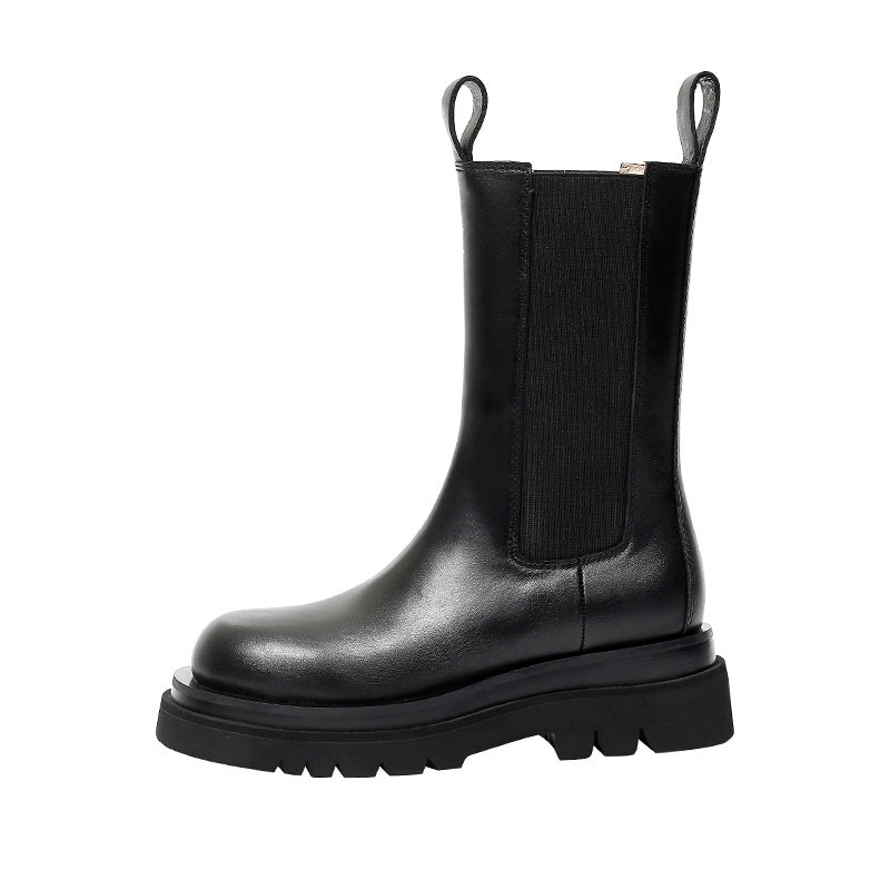 Short Martin Boots for Women | Cowhide & Superfine Fiber Streetwear Boots with Pigskin Insole