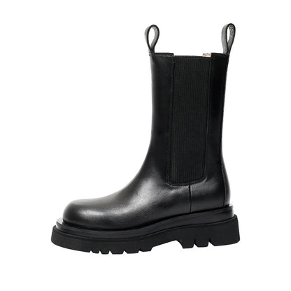 Short Martin Boots for Women | Cowhide & Superfine Fiber Streetwear Boots with Pigskin Insole