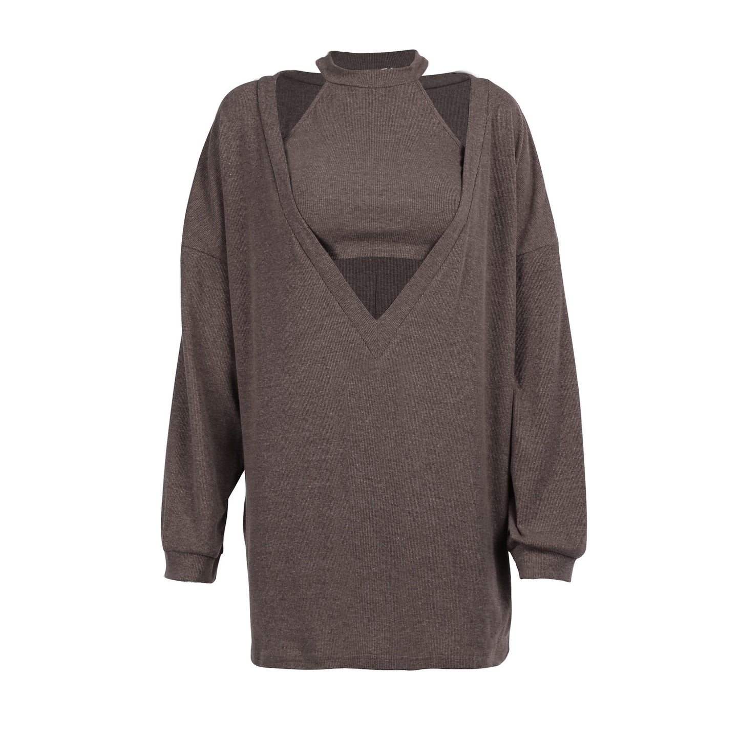 Vibe & Elegance Knitted Long Sleeve Top & Bottom Two-Piece Outfit Set | Chic Officewear Style 2025