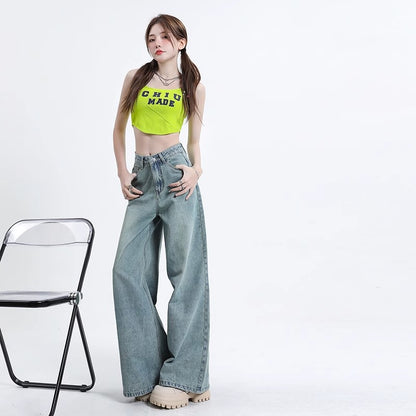 Women Street Style Vintage Wide Leg Jeans