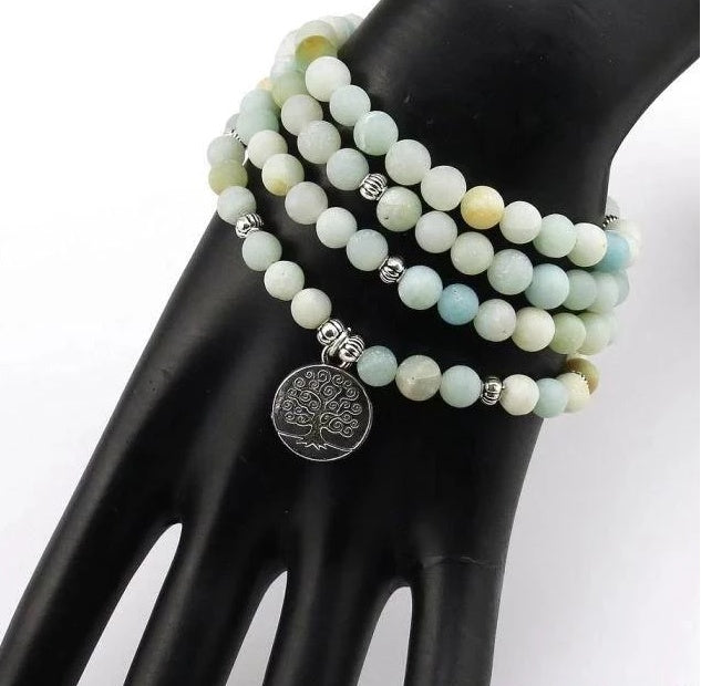 108 Life Tree Bracelet – Natural Stone Beaded Bracelet for Mindfulness & Spiritual Balance
