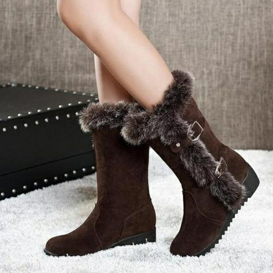 Korean-Style Suede Snow Boots for Women | Waterproof Winter Ankle Boots