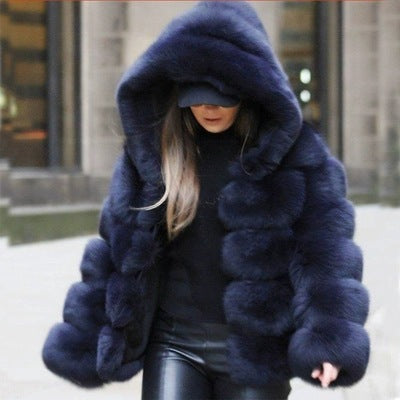 Faux Fur Suede Thick Women Winter Jackets