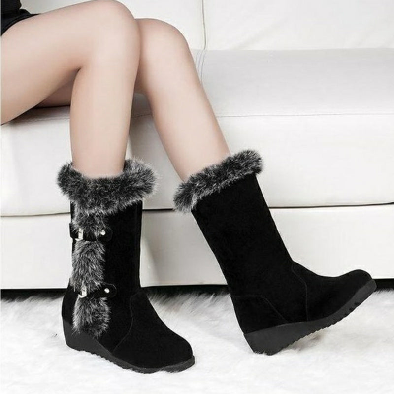 Korean-Style Suede Snow Boots for Women | Waterproof Winter Ankle Boots