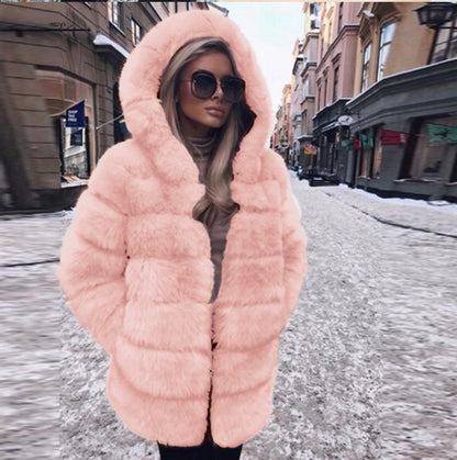 Faux Fur Suede Thick Women Winter Jackets