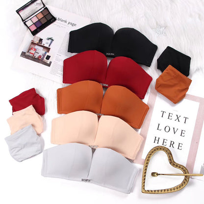 One-Piece Strapless Bra – Seamless Nylon Support for Everyday Comfort & Versatile Outfits