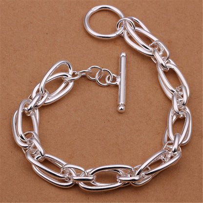925 Silver Plated Chain Bracelet – Unisex Minimalist Bracelet for Everyday Wear