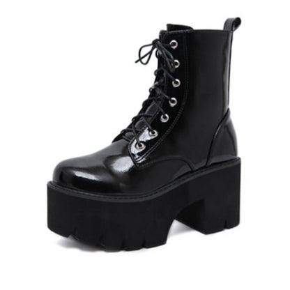 New Thick High Heels Women Mid Calf Boots