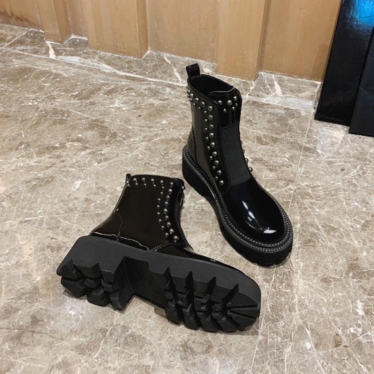 Waterproof Genuine Cow Leather Ladies Snow Boots