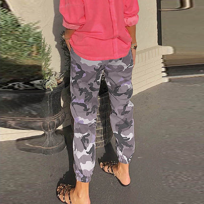 Camouflage Long Length Multi Pocket Military Cargo Shorts Capri