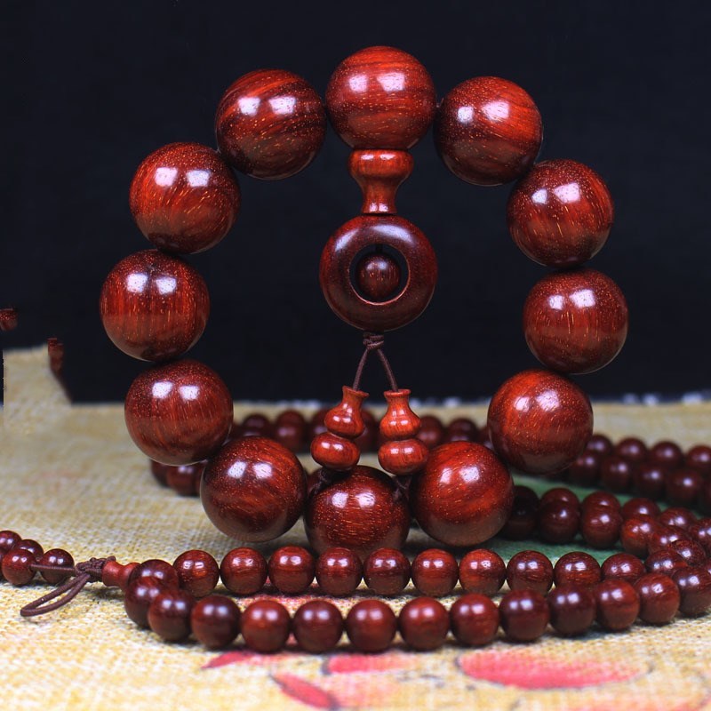 Handmade Buddhist Beads Bracelet – Red Sandalwood Beaded Bracelet for Meditation & Everyday Wear