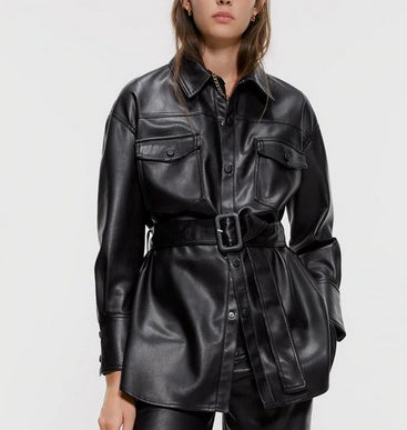 Medium-to-Long PU Leather Top – Jackets for Women & Street Style Outfits