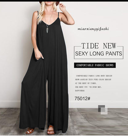 V-Neck Wide-Leg Jumpsuit for Women Plus Size – Breezy Summer & Casual Outfit