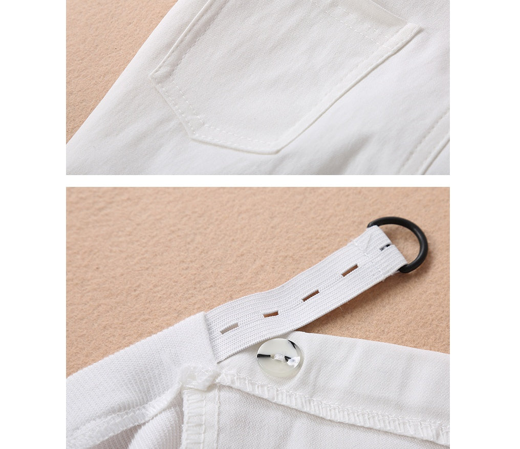 Spring Maternity Wide-Leg Trousers – Comfortable High-Waist Pregnancy Pants