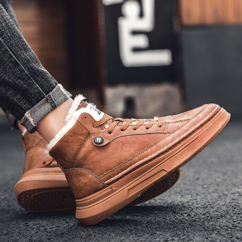 Platform High-Top Boots for Women – Sporty Comfort with Plush Lining & Durable Rubber Sole