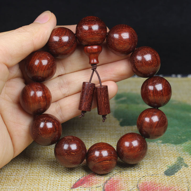 Handmade Buddhist Beads Bracelet – Red Sandalwood Beaded Bracelet for Meditation & Everyday Wear