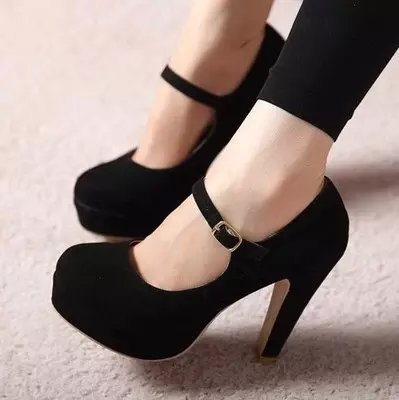 Mary Jane Heels Attractive Elegant Women Strap Buckle Shoes