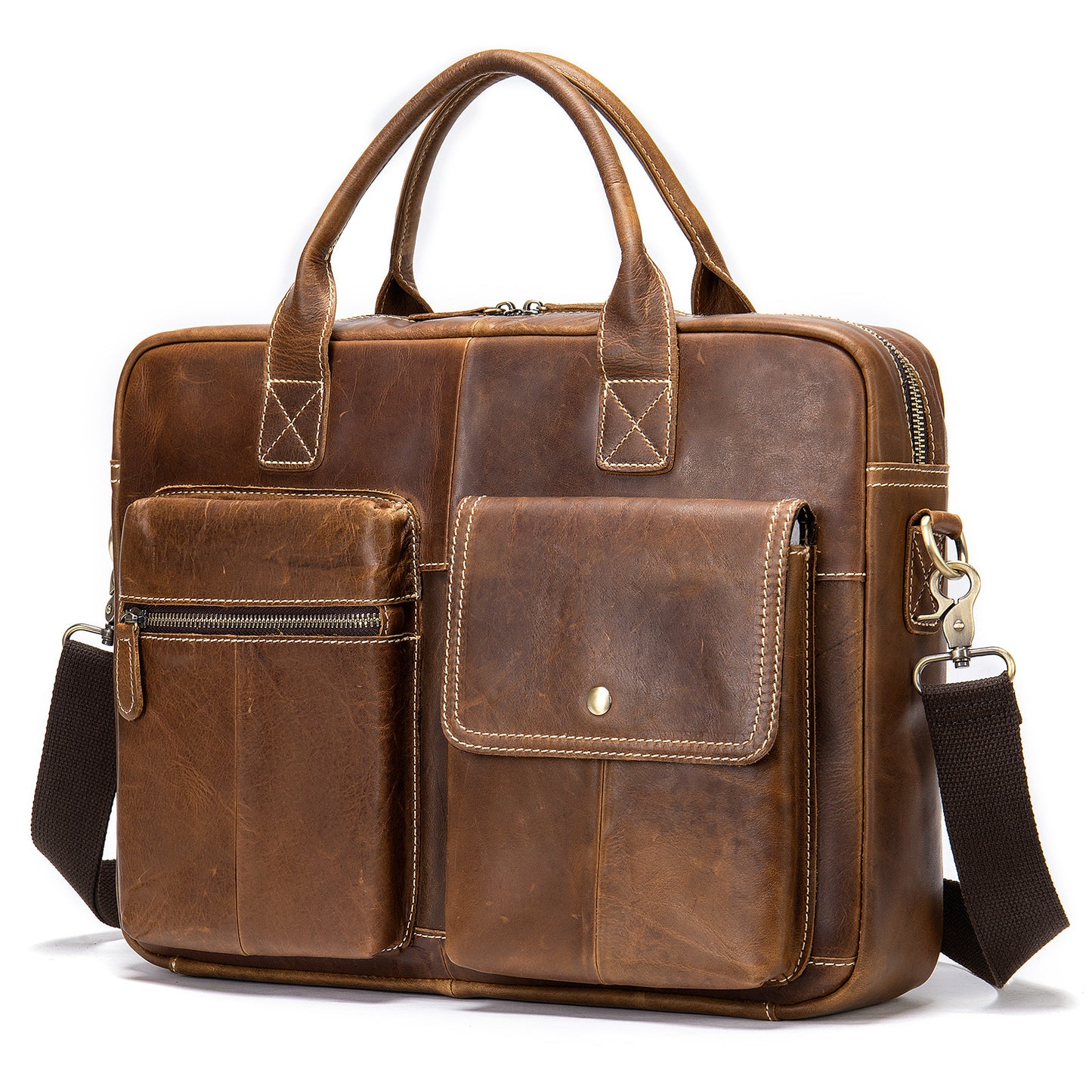 Men's Leather Shoulder Bag Spacious Laptop Bag 2025 Trend