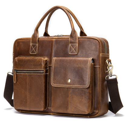 Men's Leather Shoulder Bag Spacious Laptop Bag 2025 Trend