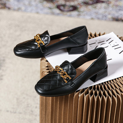 Womens Low Square Heel Flat Sole Pretty Elegant Shoes