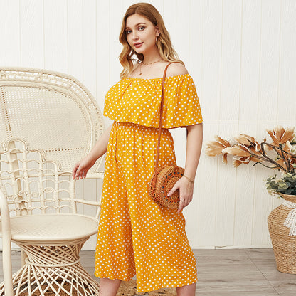 Oversized Polyester Jumpsuit for Women – Casual Loose-Fit One-Piece Outfit