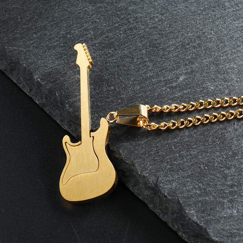 Punk Style Stainless Steel Electric Guitar Pendant