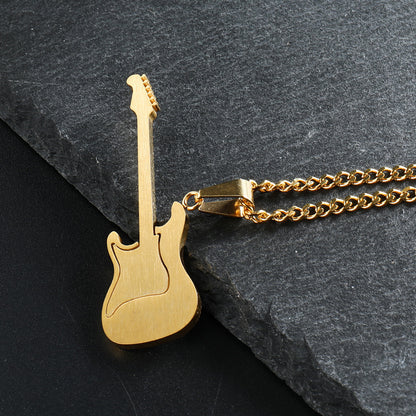 Punk Style Stainless Steel Electric Guitar Pendant