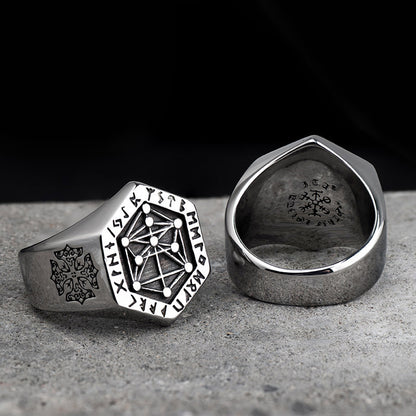 Mysterious Angel Of Life Seal Adjustable Rings For Men